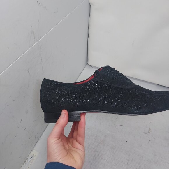 Christian Louboutin MENS Suede Black Sparkle Lafitte Lace Up Shoe main image 10